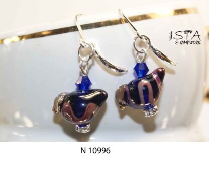 №10996  earrings made of author's glass + 925 silver