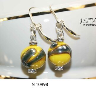№10998  earrings made of author's glass + 925 silver