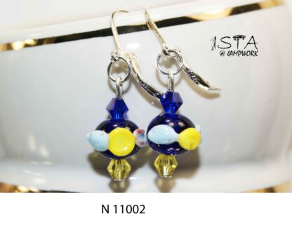 №11002  earrings made of author's glass + 925 silver - Image 3