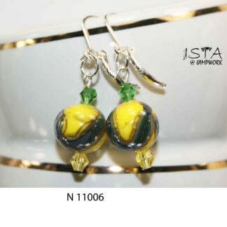 №11006  earrings made of author's glass + 925 silver