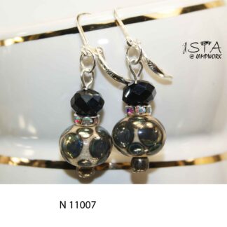 №11007  earrings made of author's glass + 925 silver