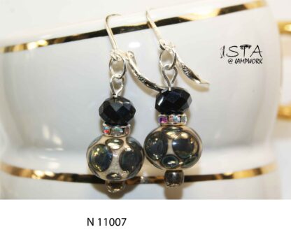 №11007  earrings made of author's glass + 925 silver