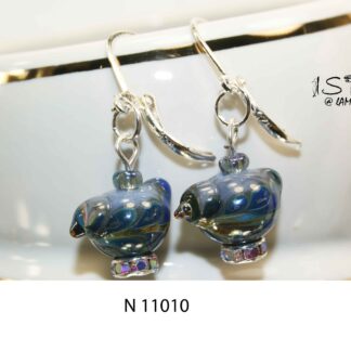 №11010 earrings made of author's glass + 925 silver