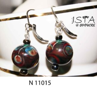 №11015 earrings made of author's glass + 925 silver