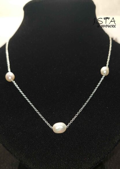 №21 Silver chain of natural annual pearls - Image 11