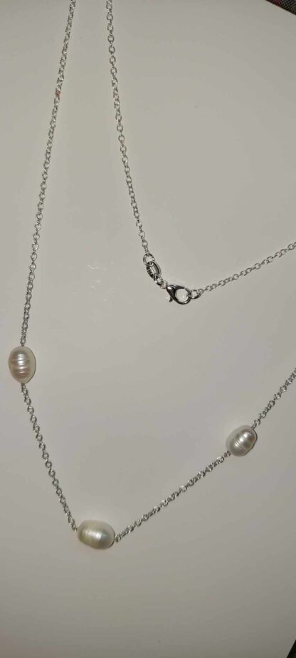 №21 Silver chain of natural annual pearls - Image 6
