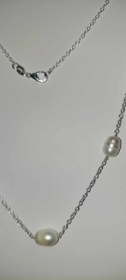 №21 Silver chain of natural annual pearls - Image 5