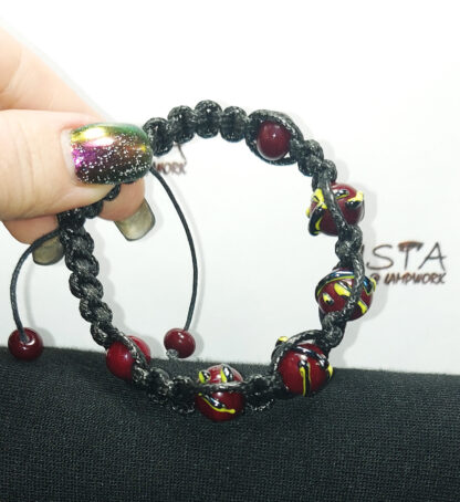 №51 Shamballa bracelet made of beads, with a pattern - Image 8