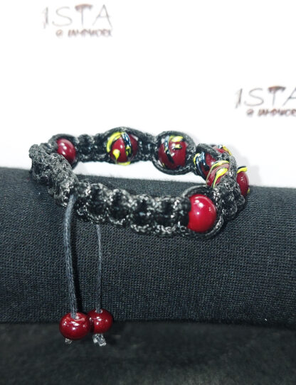 №51 Shamballa bracelet made of beads, with a pattern